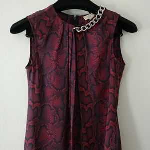 Michael Kors Pink Snakeskin Sleeveless Top Size S